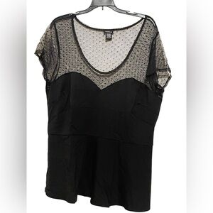 Torrid Peplum Blouse with Mesh Size 2